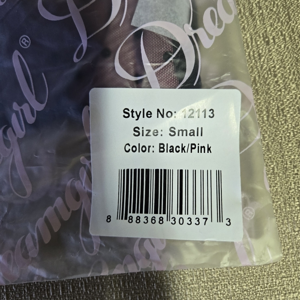 DREAMGIRL | Retro Dot Garter Chemise in Black/Pink sz S - Picture 5 of 6